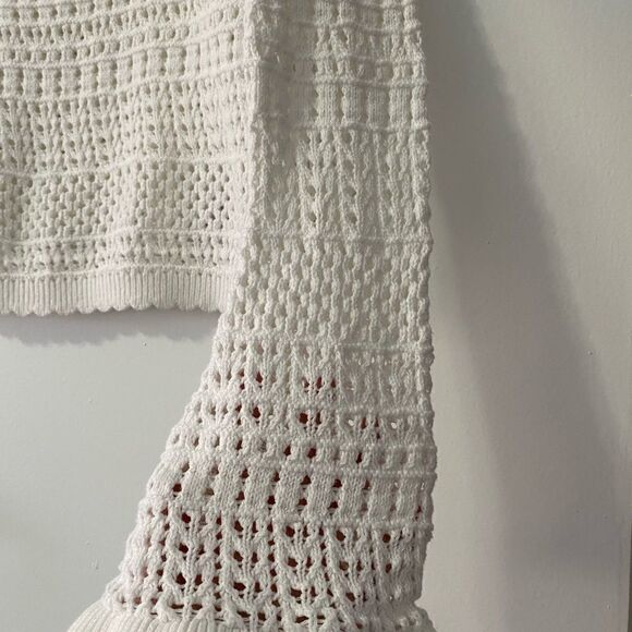 Topshop Crochet Knit  White Sweater Size US 8 - Picture 6 of 6